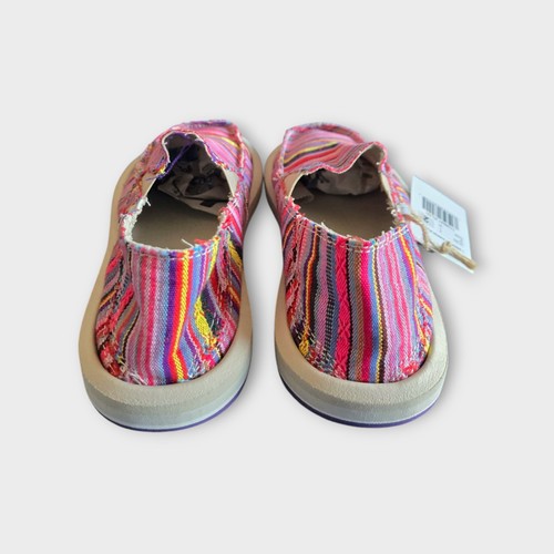Sanuk große Kinder Halbschuhe Bürgersteig Surfer Decke Slipper Schuhe Größe 2 Y - Bild 6 von 7