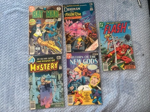 5 Vintage Comics Lot Flash 25 Batman 287 Dead Man 18 Mystery 263 New Gods 19