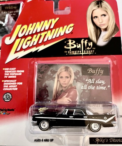 Johnny Lightning Buffy The Vampire Spikes DeSoto Car,Xander Chevy, Giles Citron - Picture 1 of 7