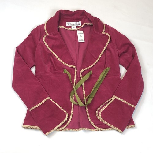 Beebop & Wally New York Womens Velvet Blazer Jacket Tie Front Small New with Tag - Picture 7 of 7