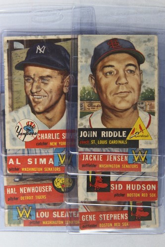 Lote de (8) Feria de miembros del Salón de la Fama Topps High Numbers 1953 vintage con manchas de moho - Imagen 1 de 18