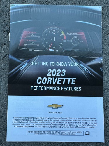 2023 Chevy Chevrolet Corvette COMPLETE OEM Owner Manual Set + Case - EXCELLENT - Picture 4 of 6