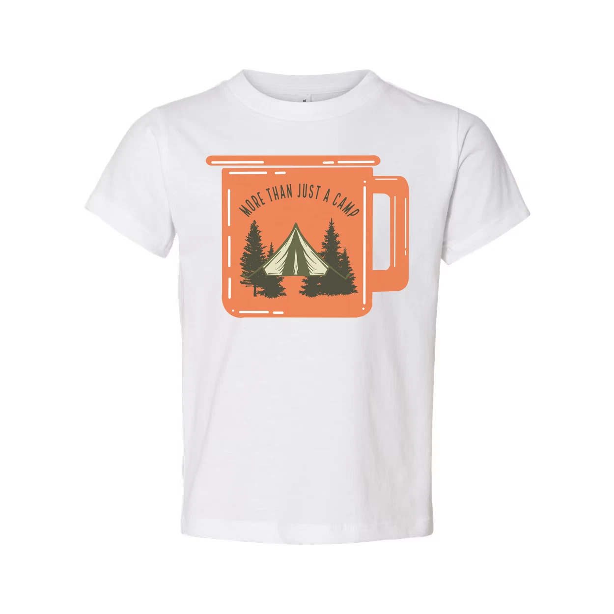 Unisex Outdoor Camping Graphic T Shirt With Tent And Pine Trees Landscape Illust