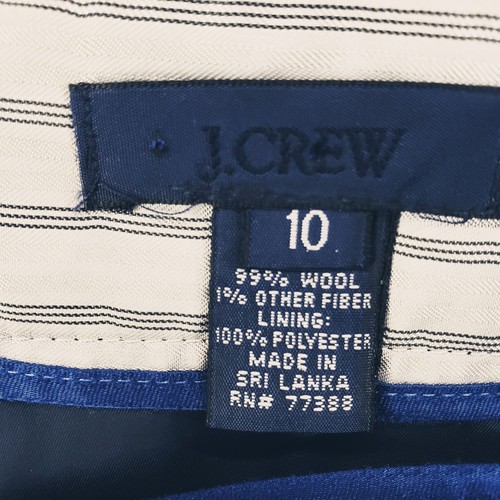 J. Crew Navy Pinstripe Pencil Skirt Hidden Zipper Closure 99% Wool Size 10 - Picture 8 of 9