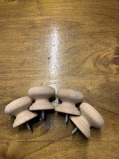 Knob Beech 35mm with double end screw fixing drawers cupboards doors 4 knobs