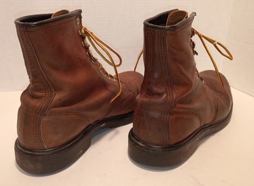 RED WING Vintage Men 10.5D Lace-up Logger 2233 Safety Toe Brown Leather - Picture 9 of 13