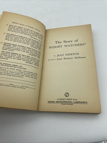Story of Weight Watchers by Jean Nidetch (1972, Mass Market) - Picture 10 of 10