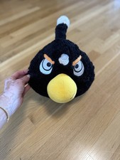 Angry Birds 10 inch Black Bomb White Dot Plush Rare Commonwealth 2010