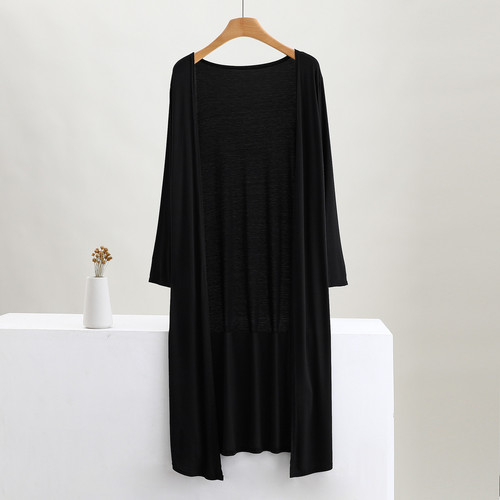Women Long Sleeve Open Front Long Maxi Cardigan Longer Length Coat Sweater - Picture 14 of 26