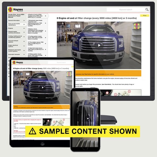 Manual de reparación Honda Pilot (03-08), Ridgeline (06-14) y Acura MDX (01-07) Haynes - Imagen 8 de 16