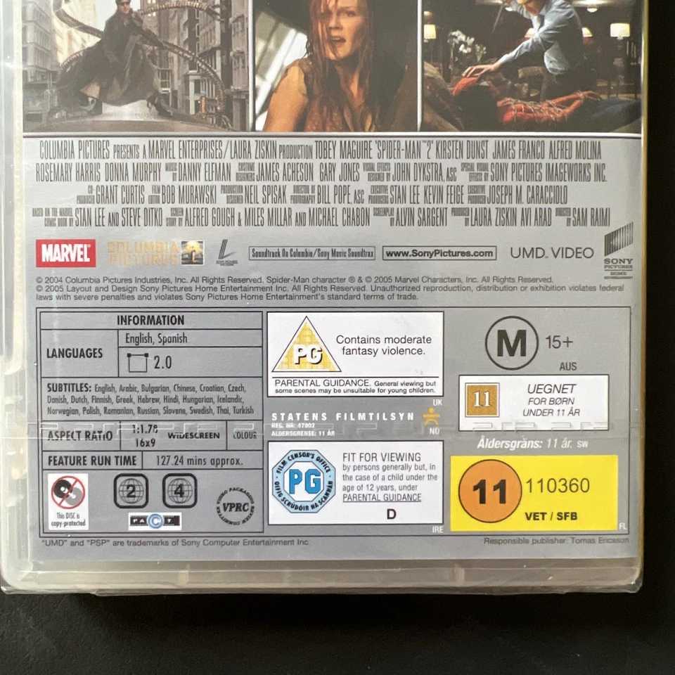 Spider-Man 2 - UMD Video Sony PSP - Tobey Maguire 2004 - PAL - Region 2 & 4 New - Image 3 of 3