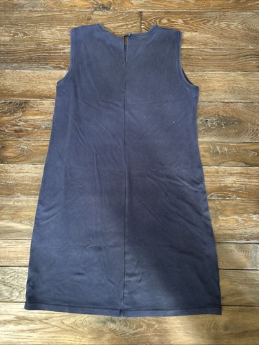 Eileen Fisher Fluid Tencel Knit Shift Dress Navy Blue Indigo Blue Small Petite - Picture 4 of 4