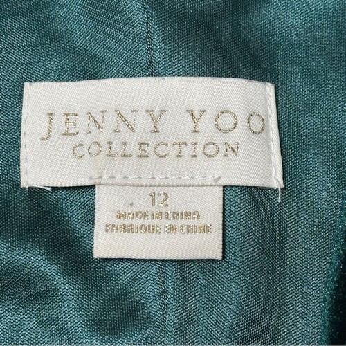 Jenny Yoo BHLDN Andi Velvet Wrap Gown in Emerald Green Size 12 - Picture 10 of 12