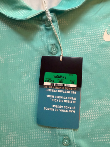Nike Golf Dri-FIT Women's Short Sleeve Golf Polo Shirt Size XL NWT teal blue - Picture 8 of 10