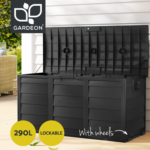 Gardeon Outdoor Storage Box 290L Container Garden Shed Toys Tool Chest Indoor - Picture 1 of 11