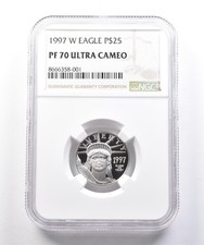 1997-W $25 American Platinum Eagle 1/4 Oz Platinum PF70 UCAM NGC *2978 2599.80 per troy oz