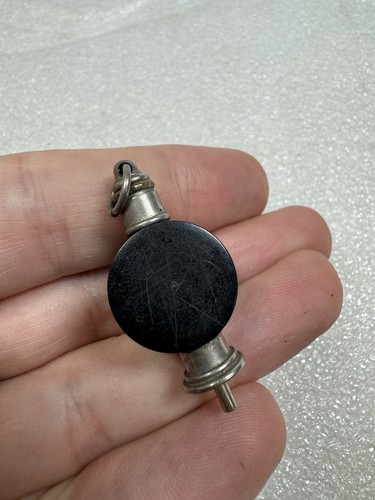 Selten Vintage kleiner schwarzer Bakelit Kompass Reifen Anhänger Schlüsselanhänger - Bild 6 von 17