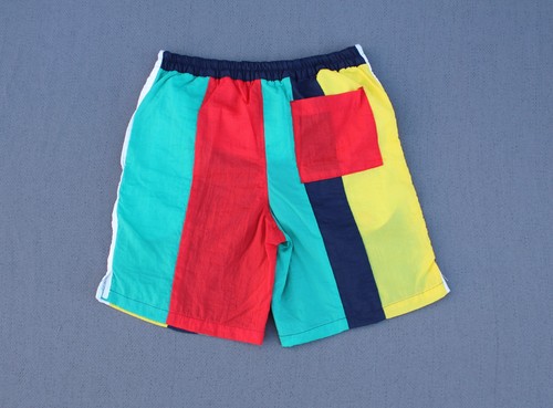 Pantalones Cortos Genera De Colección Para Hombres M Coloridos Bloque Rayas Malla Forrados Bañador Años 90 - Imagen 6 de 12