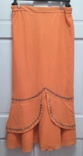 Tally Taylor Women's Trumpet Style Polyester Open Work Church Skirt Orange - 16W