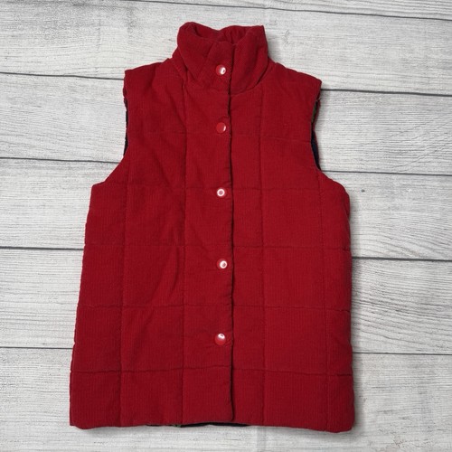 The Beaufort Bonnet Company Girls Red Quilted Corduroy Vest Size 5