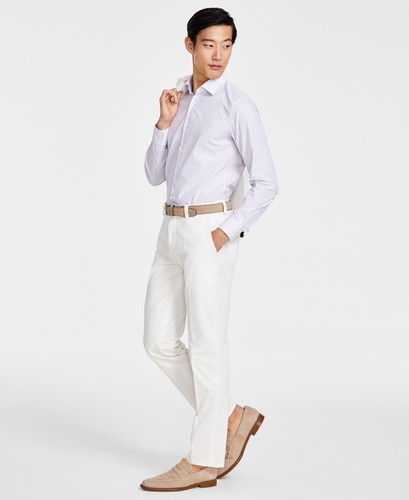 Hugo Boss Mens Modern fit Dress Pants 34 / 32 White Solid