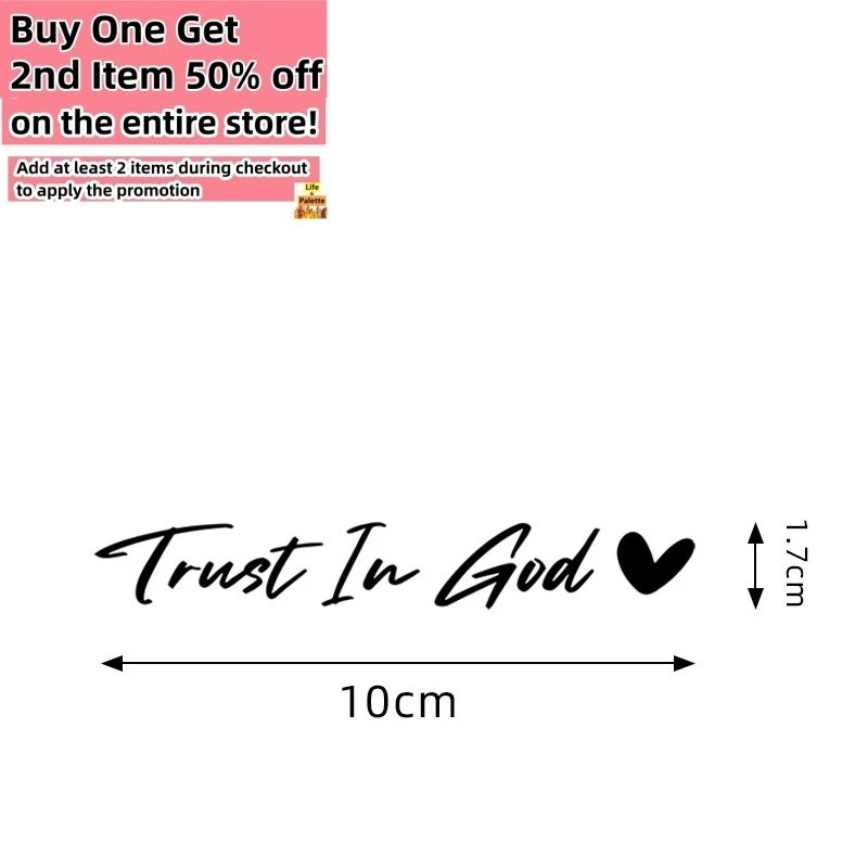 5 piezas Trust In God Espejo retrovisor lateral coche calcomanía automática ventana camión pegatina de vinilo Foto 4 de 4