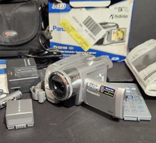 Panasonic PV-GS150 Mini DV Camcorder, Bag, Charger, Wired Mic, Remote - READ