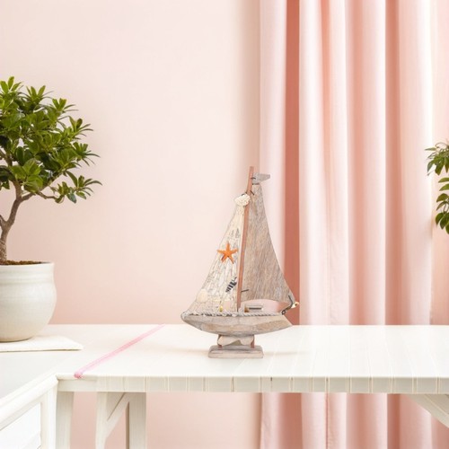 Wooden Nautical Sailboat Model Mediterranean Style Coastal Tabletop Decor - Bild 11 von 12