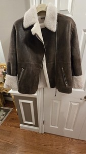 IRO Paris Shearling Jacket Bomber Aviator Size 40 US Size MEDIUM FITS 6-8 $2,500