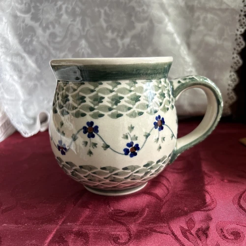 Boleslawiec Polish Pottery 16oz Bubble Mug Hand Painted G. Kozlowska