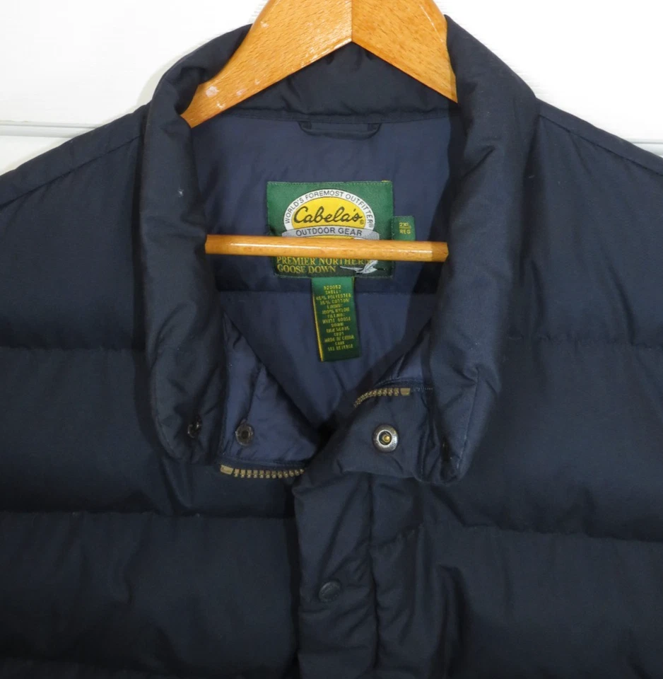 Cabelas Premier Northern Goose Down Puffer Vest Mens 2XL Outdoor Pockets *Read* - Image 3 of 4