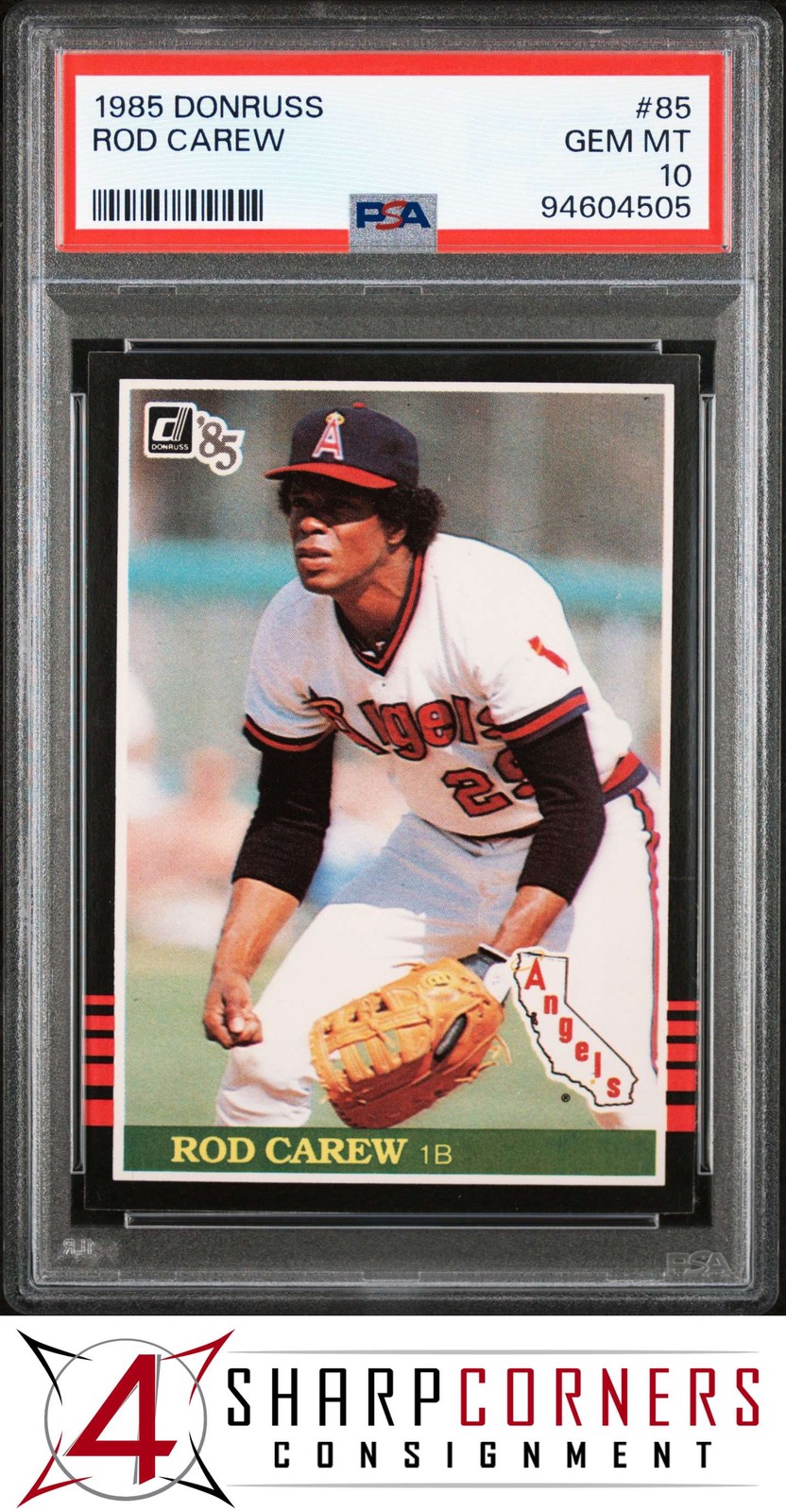 1985 DONRUSS #85 ROD CAREW ANGELS HOF PSA 10