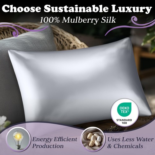100% Pure Mulberry Silk Pillow Case Standard Size – Highest Grade 30 Momme 6A... - Picture 9 of 9