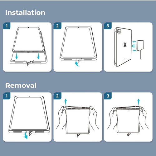 PITAKA iPad Pro 12.9 Custodia di Ricarica Wireless Magnetica 6a/5a Generazione Tastiera Compat - Foto 9 di 13