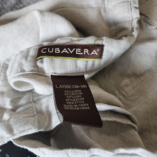 Cubavera Linen Men’s Pants~Beige, Draw String Elastic Waist, Linen Blend ~Large - Picture 3 of 7