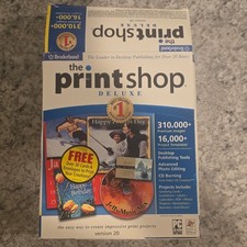 Broderbund Print Shop Deluxe v20 Desktop Publishing CD Windows 95/98 NT