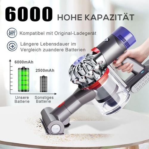 Batería 9000mAh para aspiradora Dyson V8 Absolute Pro Animal Fluffy V6 V7 SV10 nueva - Imagen 4 de 16