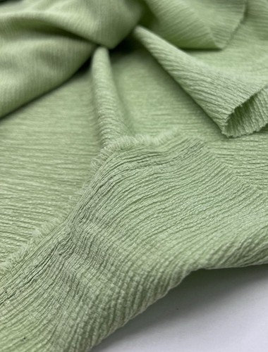2 Metres Sage Green Tree Bark Textured Fabric Stretch Jersey Dress Crafts - Afbeelding 4 van 6