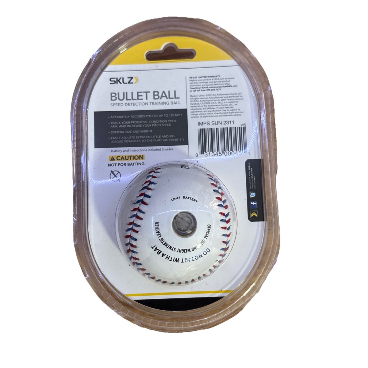 New SKLZ Bullet Ball Speed Detection Training Ball -Baseball For