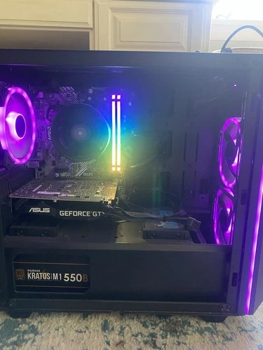 Skytech Chronos Mini Gaming PC Desktop with power cable.