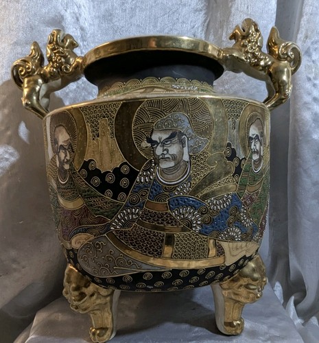 Japon Impérial Brûle Parfum Japon 1925 Porcelaine Satzuma, Émaux Or Polychromes - Picture 2 of 24