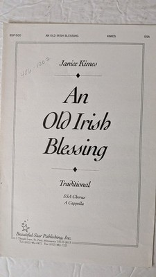 An Old Irish Blessing Sheet Music SSA Chorus Janice Kimes BSP-500 1969