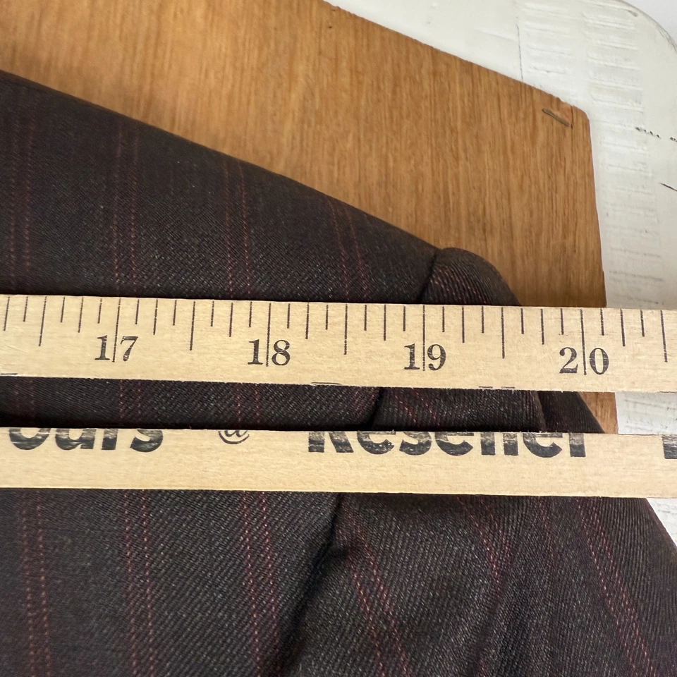 Lou Myles 套装男式 48XL 棕色双细条纹 3 按钮帆布外科医生袖口复古 — 第 4/4 张图片