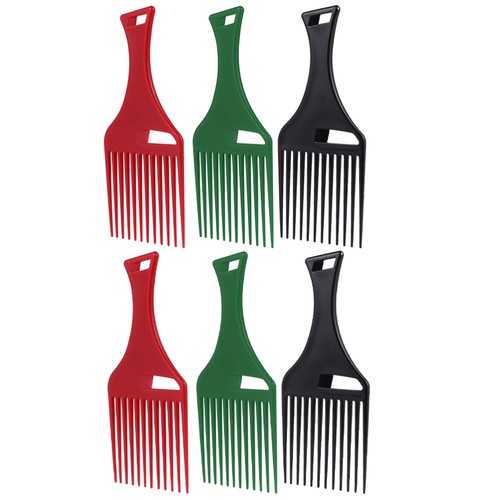 6 Pcs Fork Comb Big Back Head Metal Afro Pick Mens Combs Hair Man