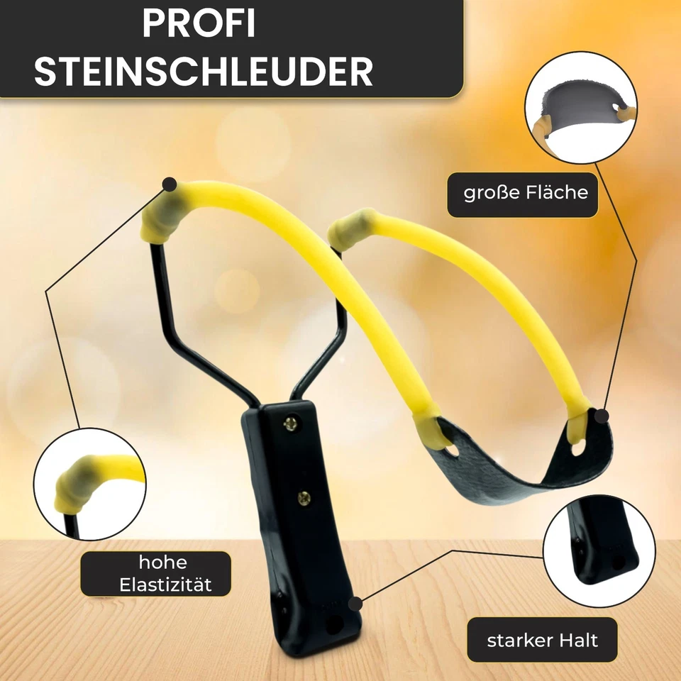 Steinschleuder Zwille Sportschleuder Schleuder Slingsshot Gummiband Tonkugeln - Bild 2 von 4