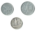 Italy 5 Lira, 1927 0.835 Silver & 1 Lira & 50 cents 1940 Victor Emanuel III,