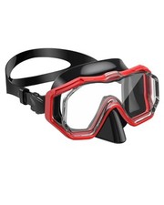 Swim Goggles with Nose Cover,Latest HD 3-Window Wide Adults 1 Pack Black Red