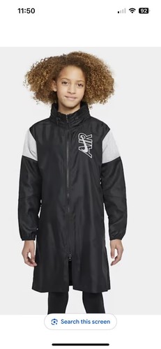 Nike Kids Black Rain Jacket / Windbreaker Size M