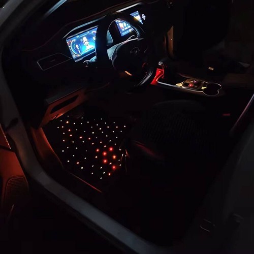 4pcs DIY Auto Fußmatten Set RGB Sternenhimmel Auto Lichtfaser Glasfaser Optik - Foto 20 di 23