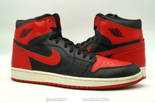 AIR JORDAN 1 RETRO 2001 USED SIZE 13 BRED BLACK VARSITY RED WHITE 136066-061